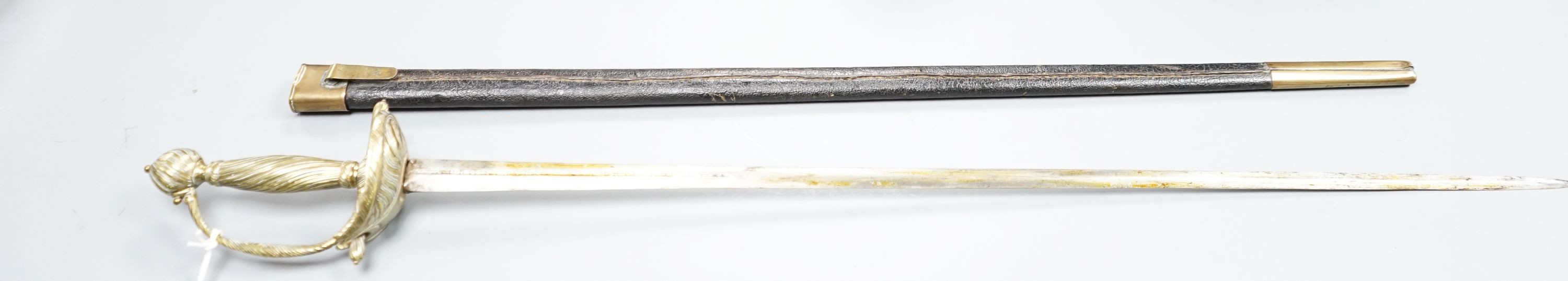 An early 19th century Prussian officer's sword, length 88cm